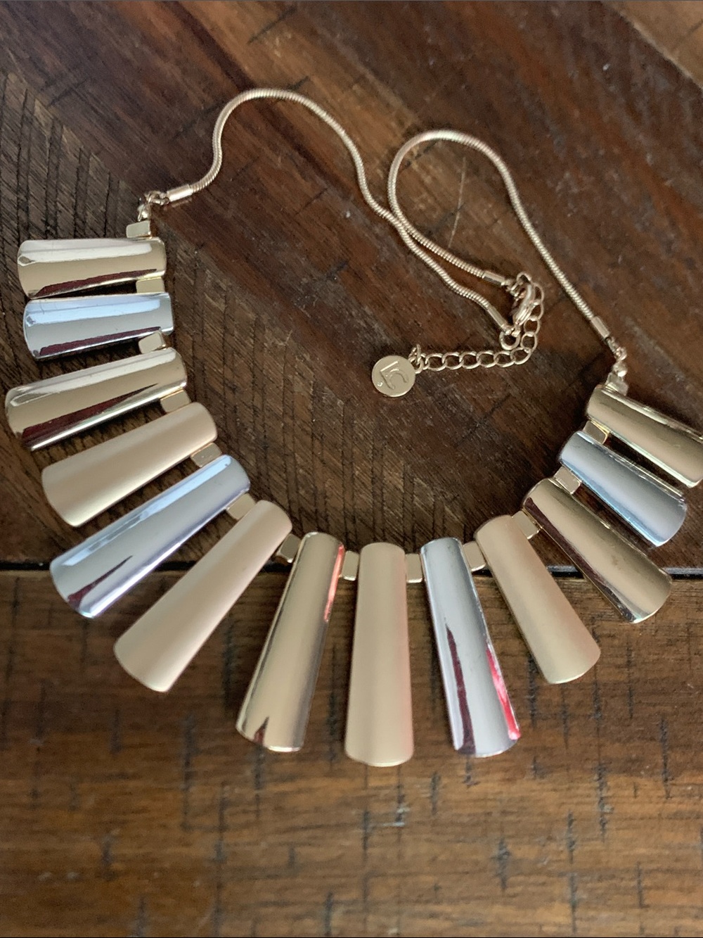 NWOT Liz Claiborne Gold and Silver Bar Collar Necklace